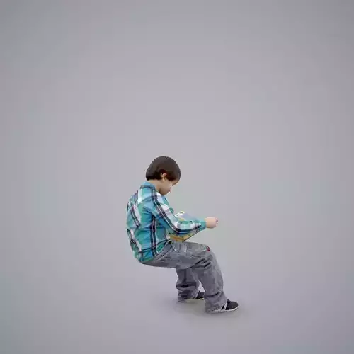 Sitting Boy Reading a Book CBoy0002-HD2-O01P01-S 3D model
