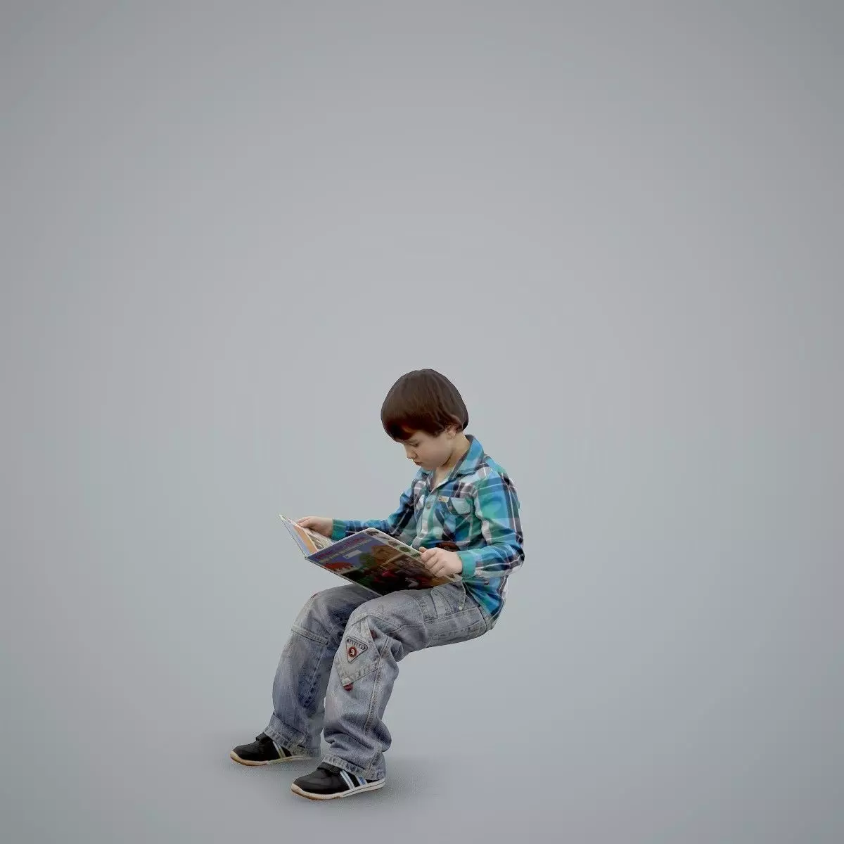 Sitting Boy Reading a Book CBoy0002-HD2-O01P01-S 3D model_5