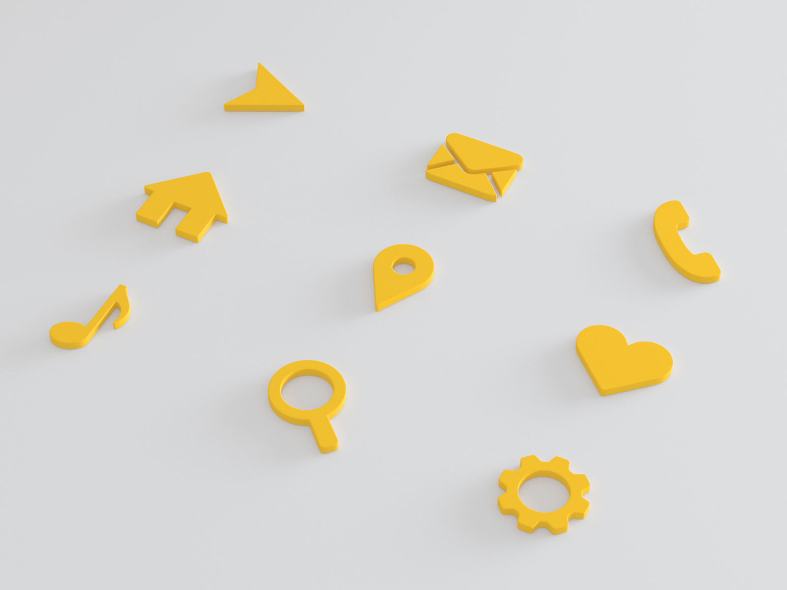 Icon Set Web 3D model_1