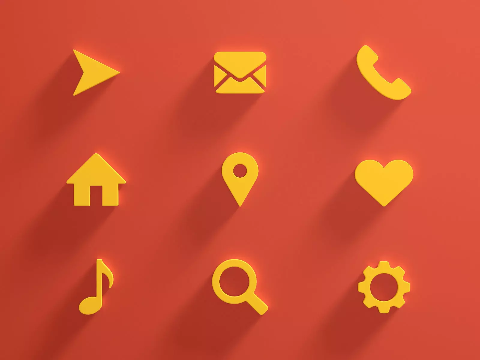 Icon Set Web 3D model_0