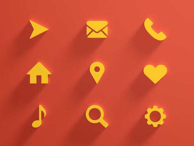 Icon Set Web 3D model