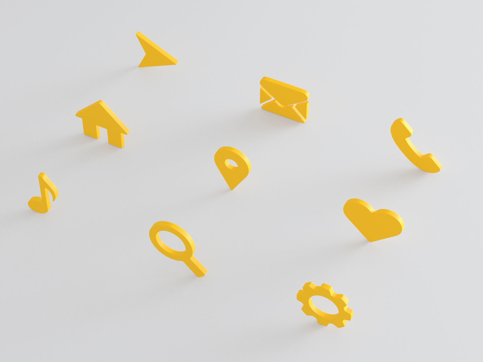 Icon Set Web 3D model_2