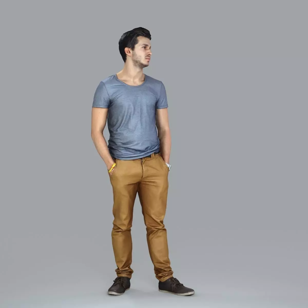 Standing Casual Man with Beige Pants CMan0018-HD2-O01P05-S 3D model_66
