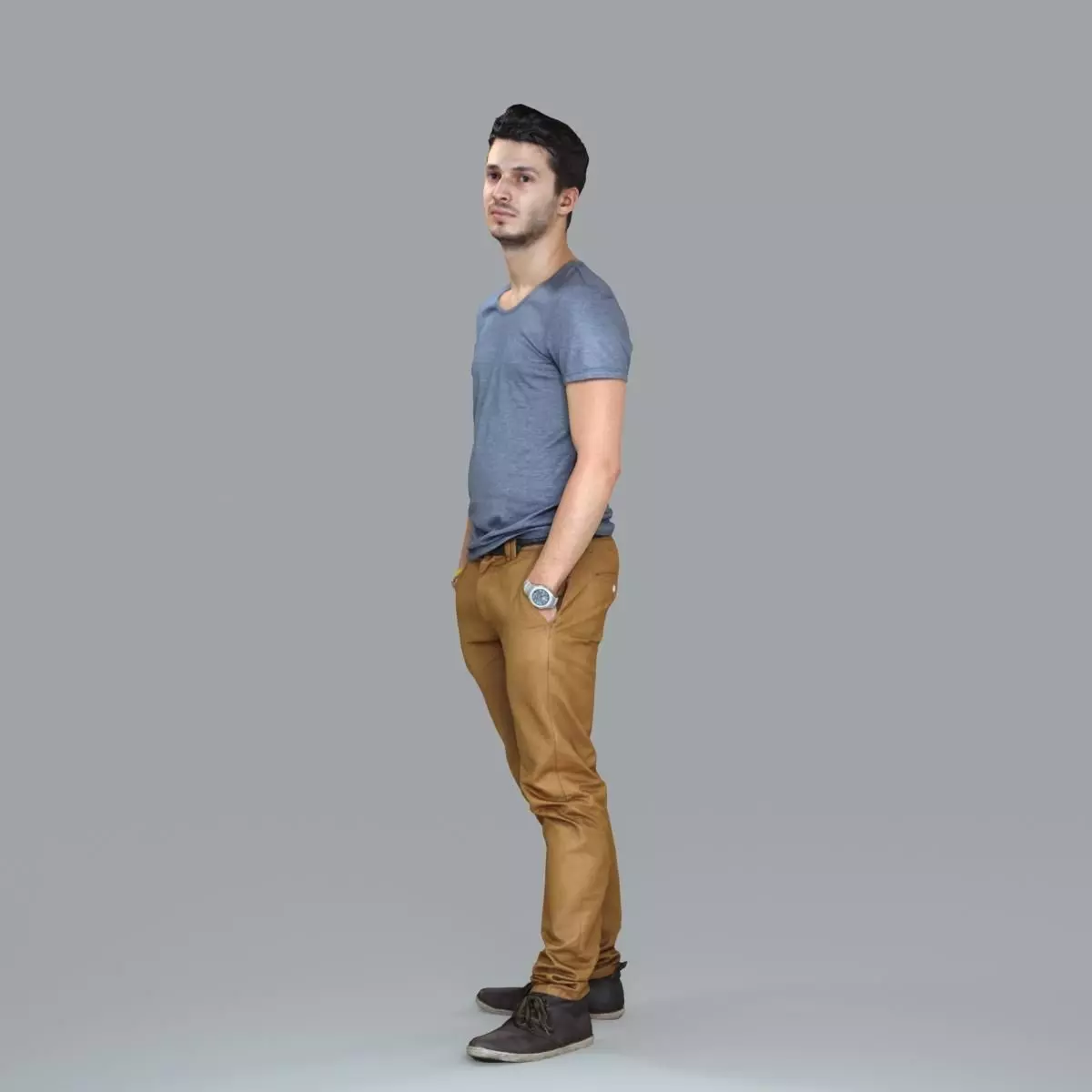 Standing Casual Man with Beige Pants CMan0018-HD2-O01P05-S 3D model_47