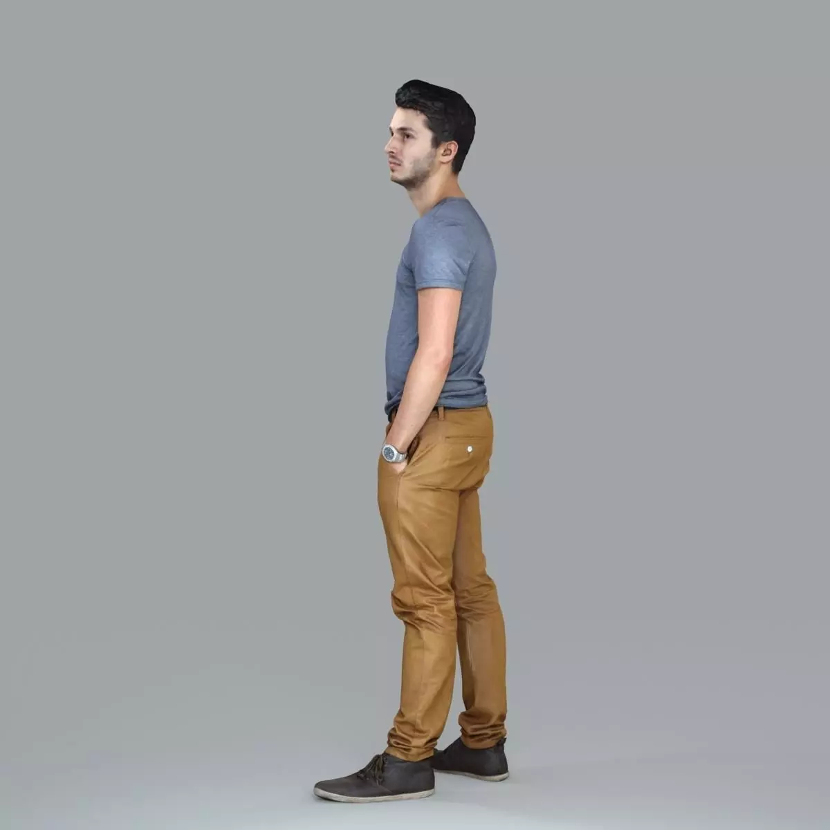 Standing Casual Man with Beige Pants CMan0018-HD2-O01P05-S 3D model_43