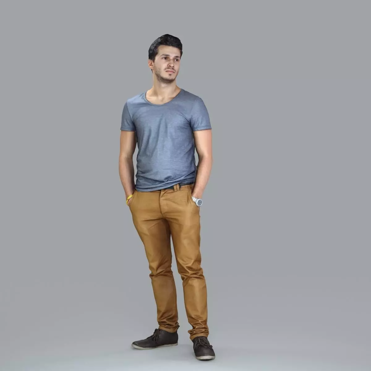 Standing Casual Man with Beige Pants CMan0018-HD2-O01P05-S 3D model_24