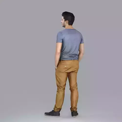 Standing Casual Man with Beige Pants CMan0018-HD2-O01P05-S