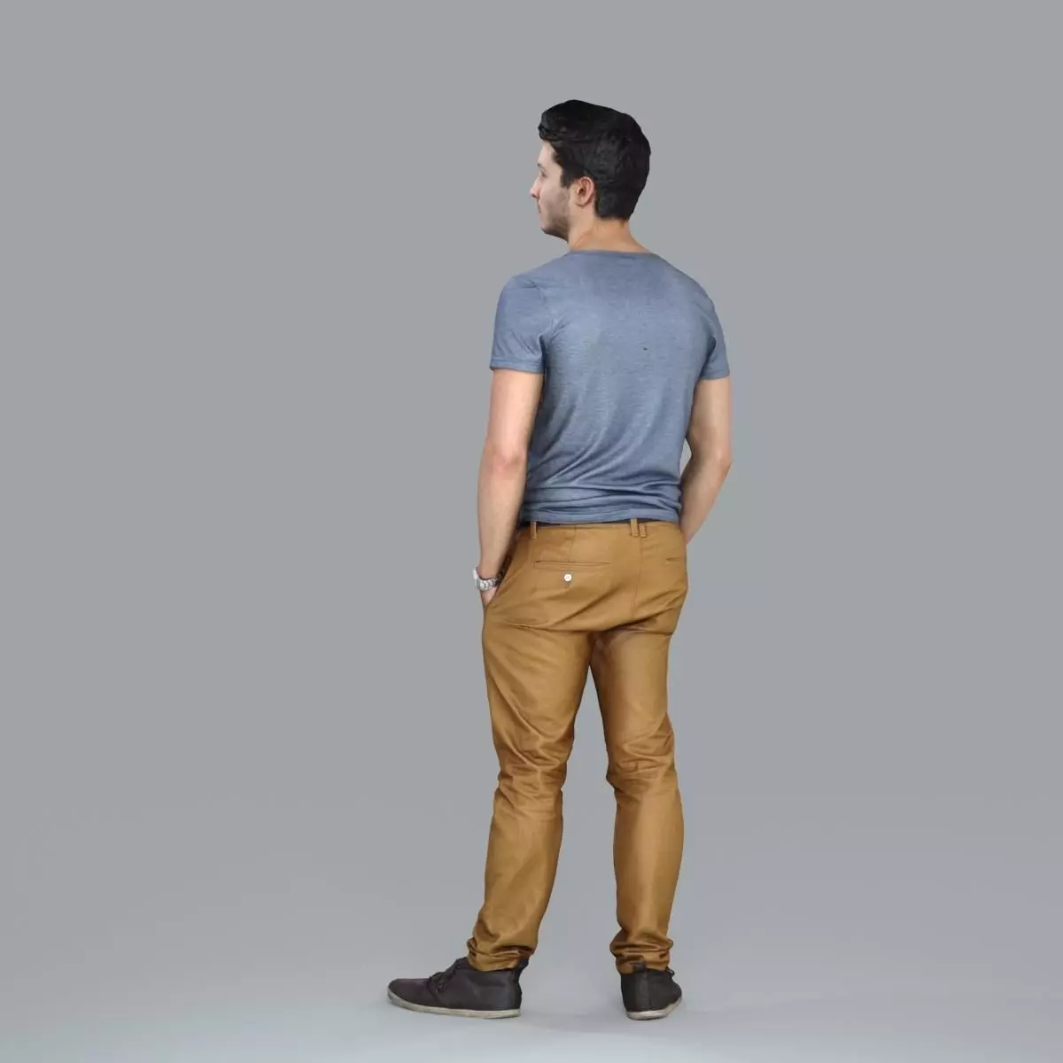 Standing Casual Man with Beige Pants CMan0018-HD2-O01P05-S 3D model_0
