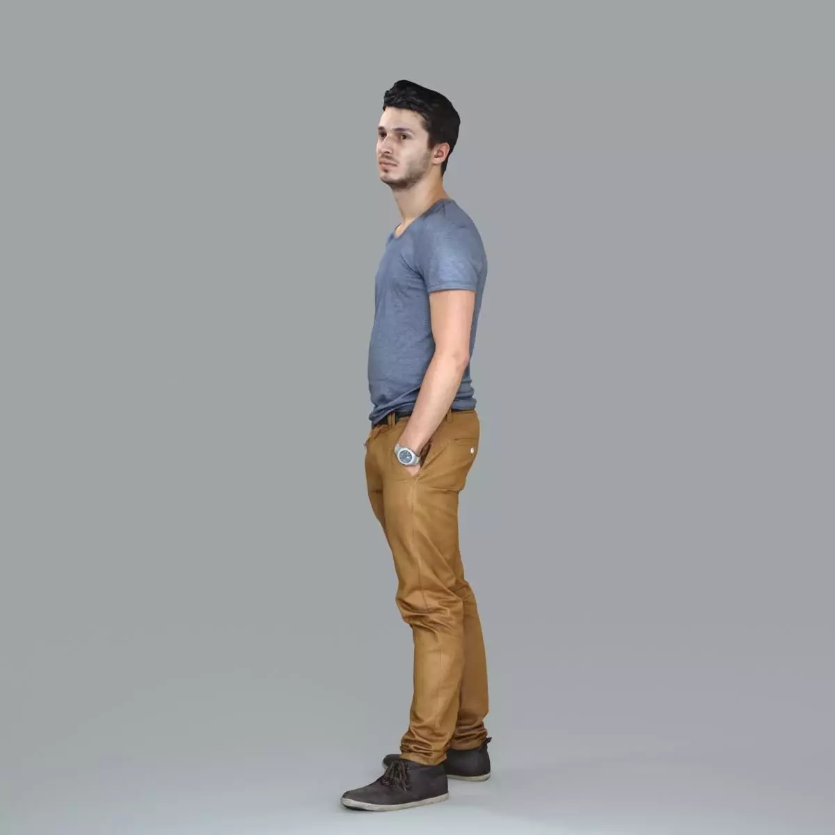 Standing Casual Man with Beige Pants CMan0018-HD2-O01P05-S 3D model_37