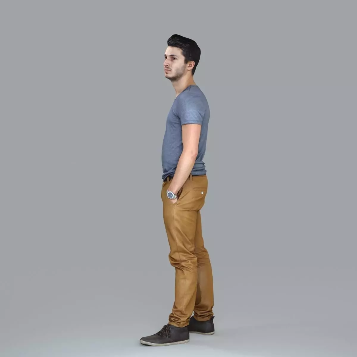 Standing Casual Man with Beige Pants CMan0018-HD2-O01P05-S 3D model_30