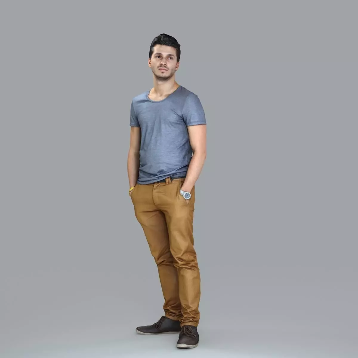 Standing Casual Man with Beige Pants CMan0018-HD2-O01P05-S 3D model_67