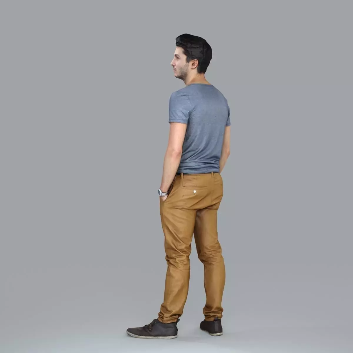 Standing Casual Man with Beige Pants CMan0018-HD2-O01P05-S 3D model_7
