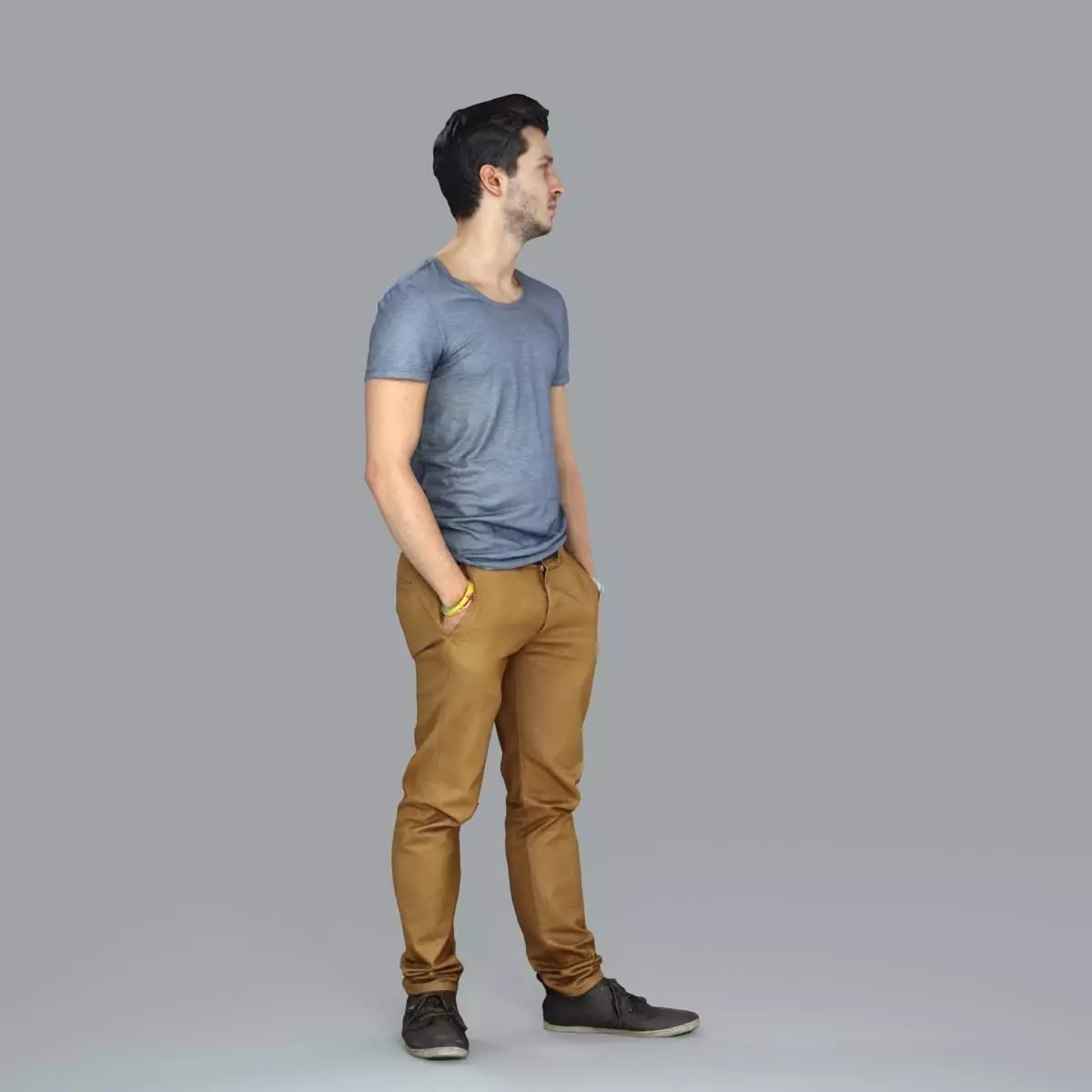 Standing Casual Man with Beige Pants CMan0018-HD2-O01P05-S 3D model_6