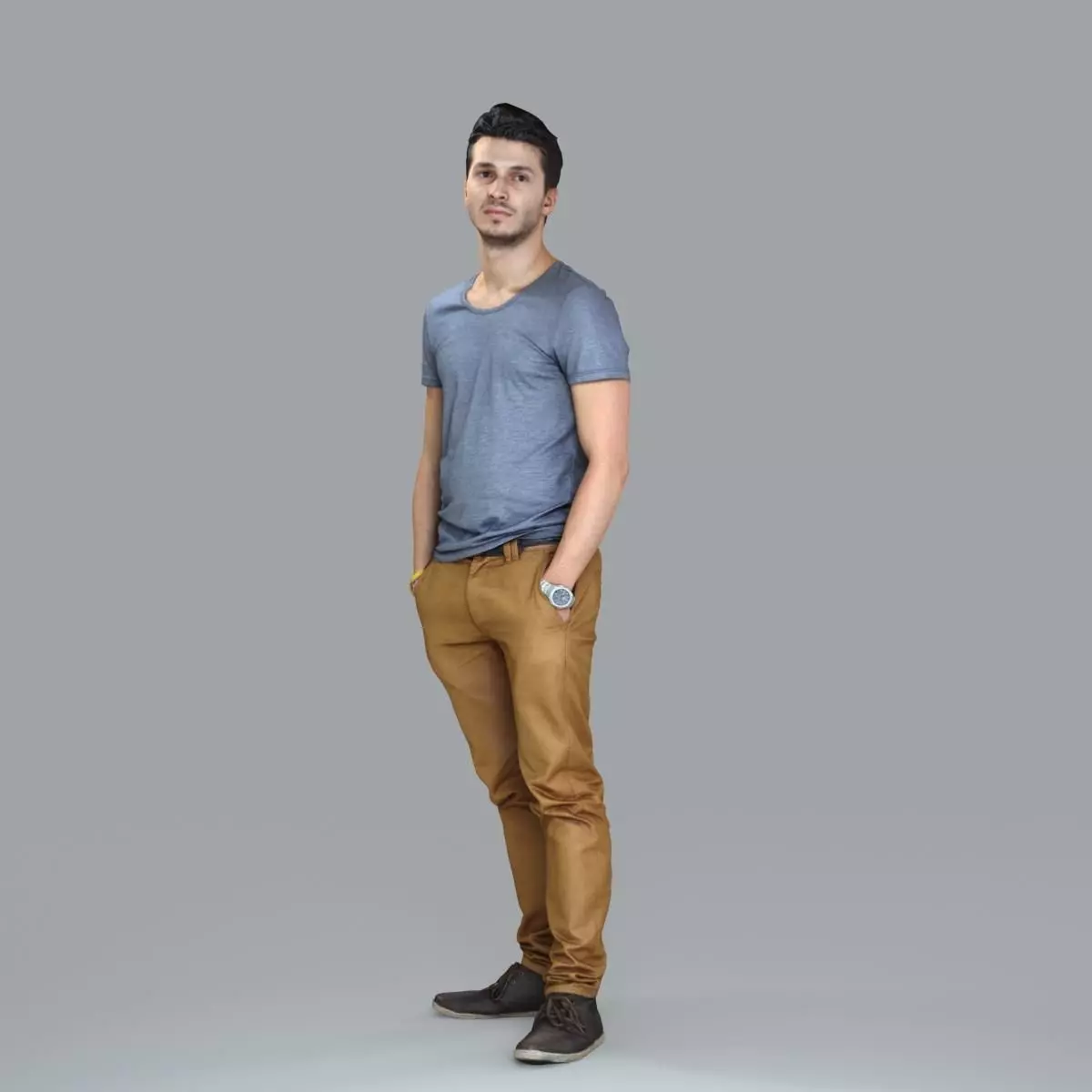 Standing Casual Man with Beige Pants CMan0018-HD2-O01P05-S 3D model_32