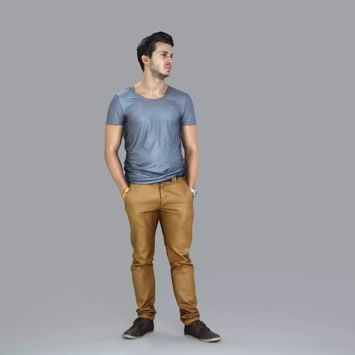 Standing Casual Man with Beige Pants CMan0018-HD2-O01P05-S 3D model_53