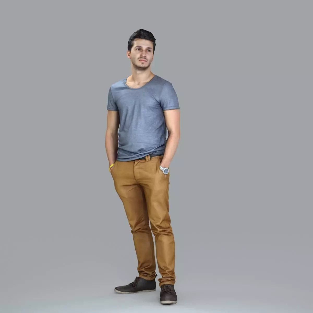 Standing Casual Man with Beige Pants CMan0018-HD2-O01P05-S 3D model_5