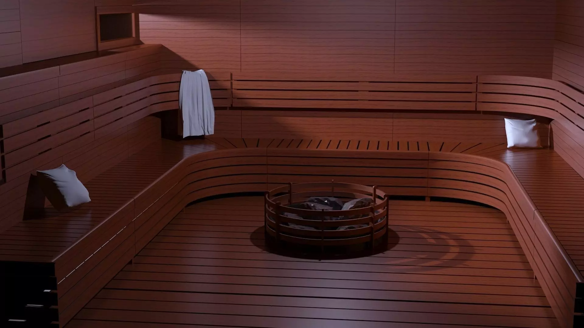 sauna and pool Low-poly 3D model_0