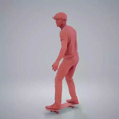 Sporty Man on the Skateboard SMan0302-HD2-O01P01-S 3D model