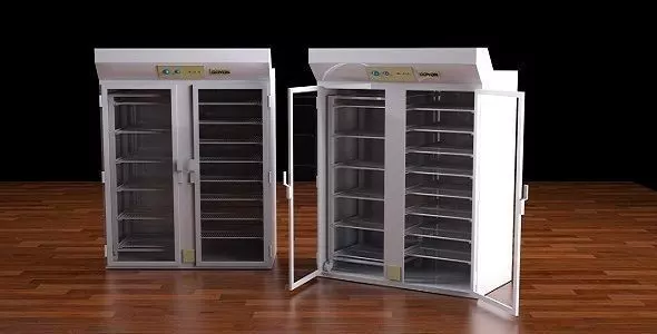 2 Rack Electric Roll-In Proofer Low-poly 3D model