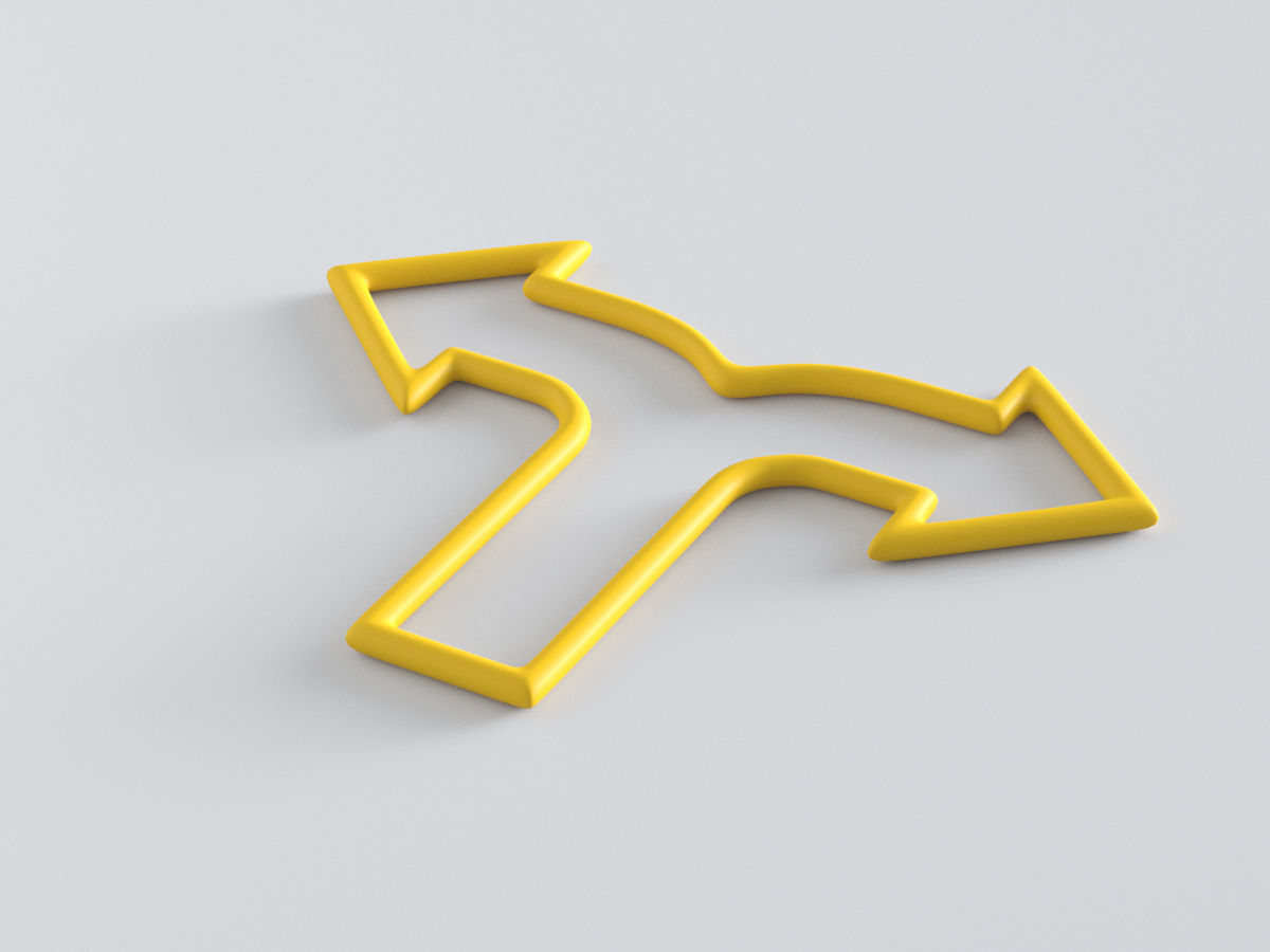 Arrows Outlines 3D model_11