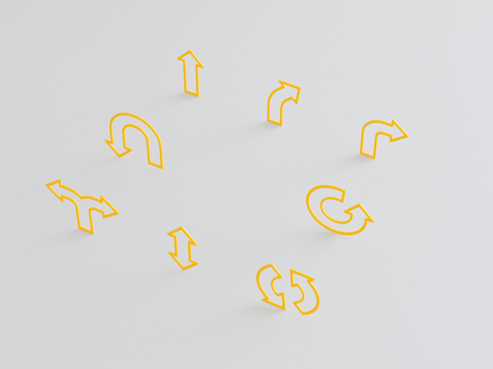 Arrows Outlines 3D model_2