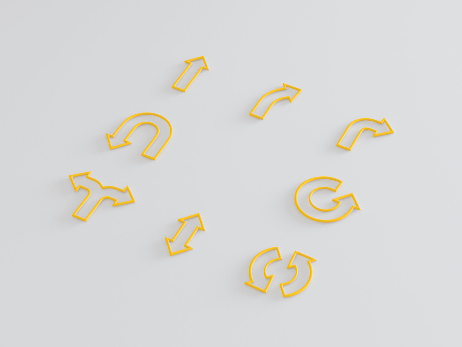 Arrows Outlines 3D model_1