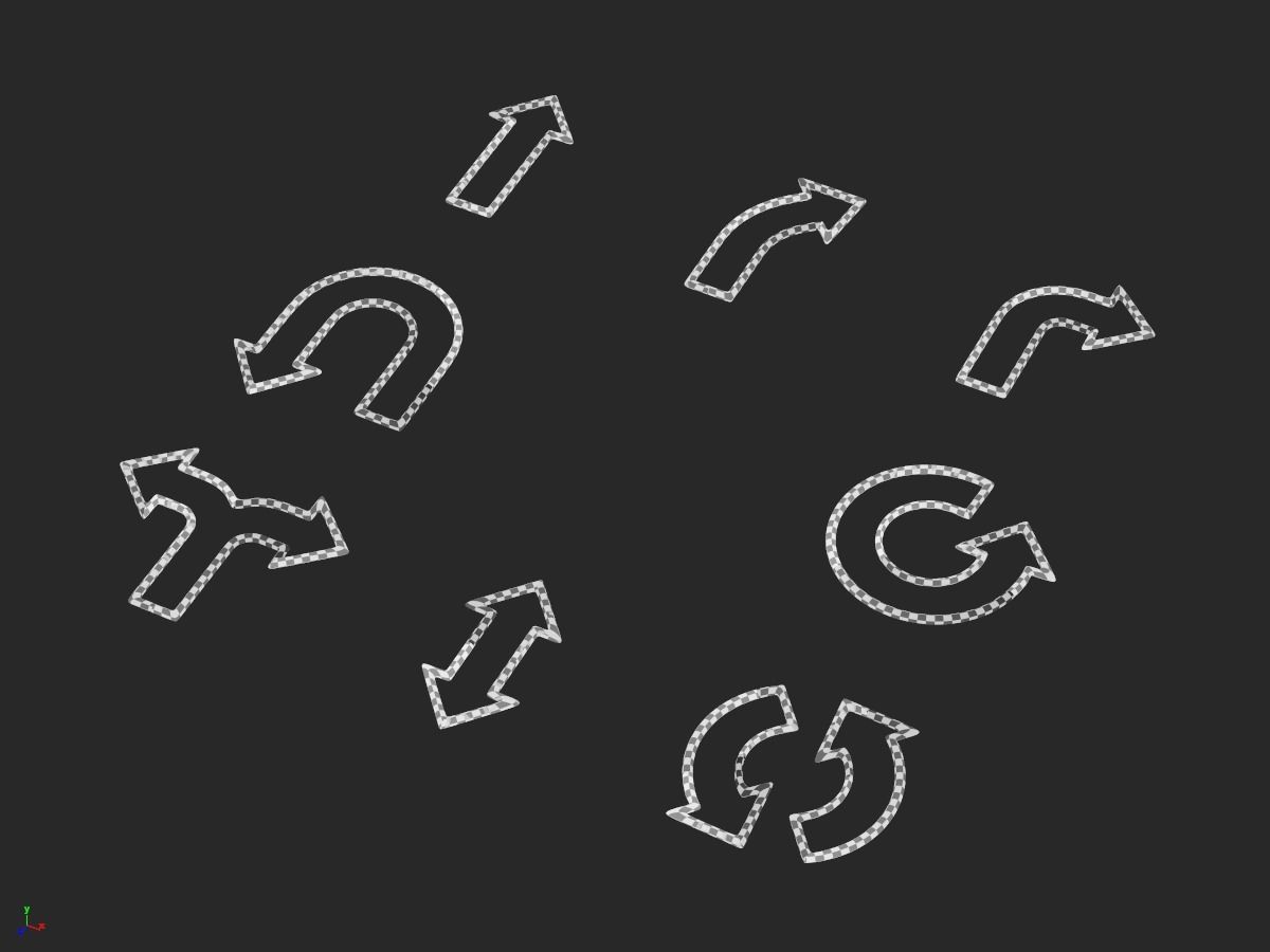 Arrows Outlines 3D model_4