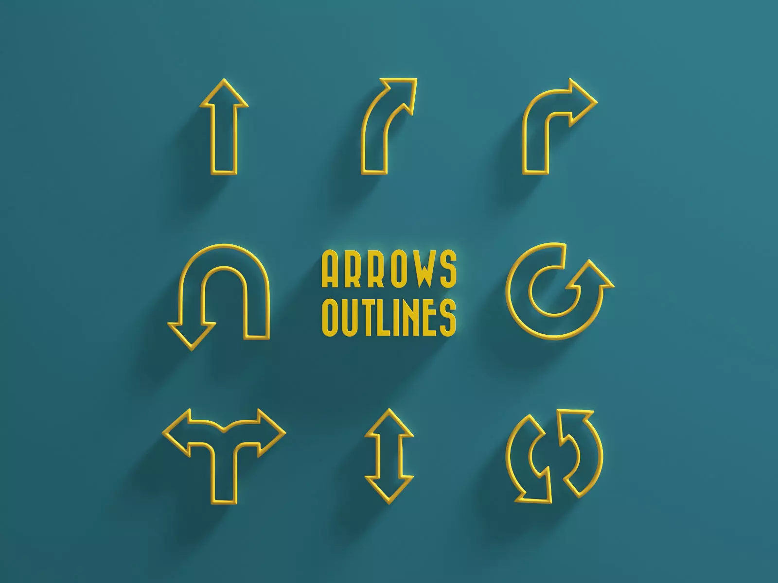 Arrows Outlines 3D model_0