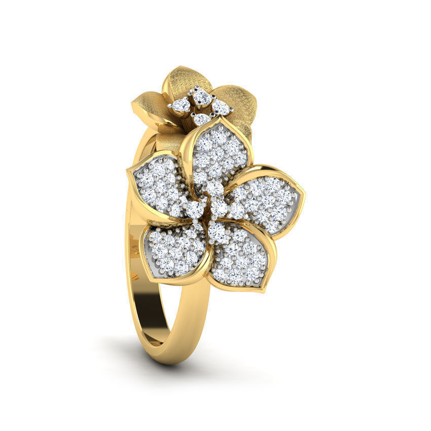 Double Flower Ring 3D print model_4