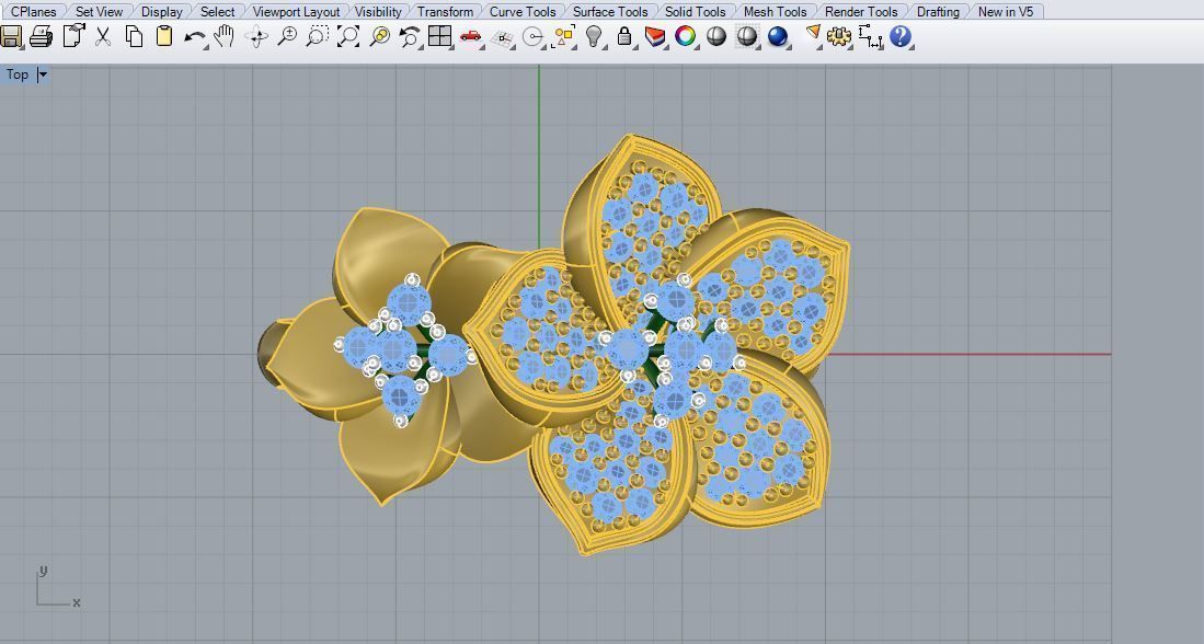 Double Flower Ring 3D print model_7