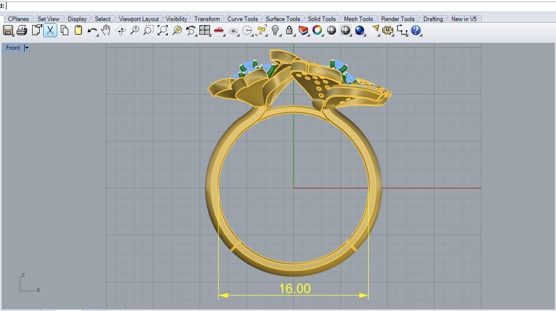 Double Flower Ring 3D print model_5