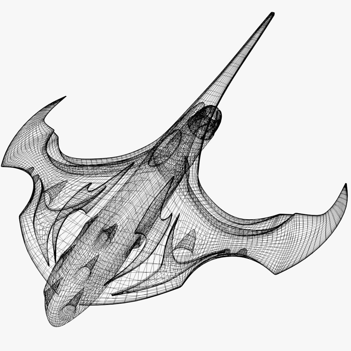 Alien Space Fighter 3D model_2