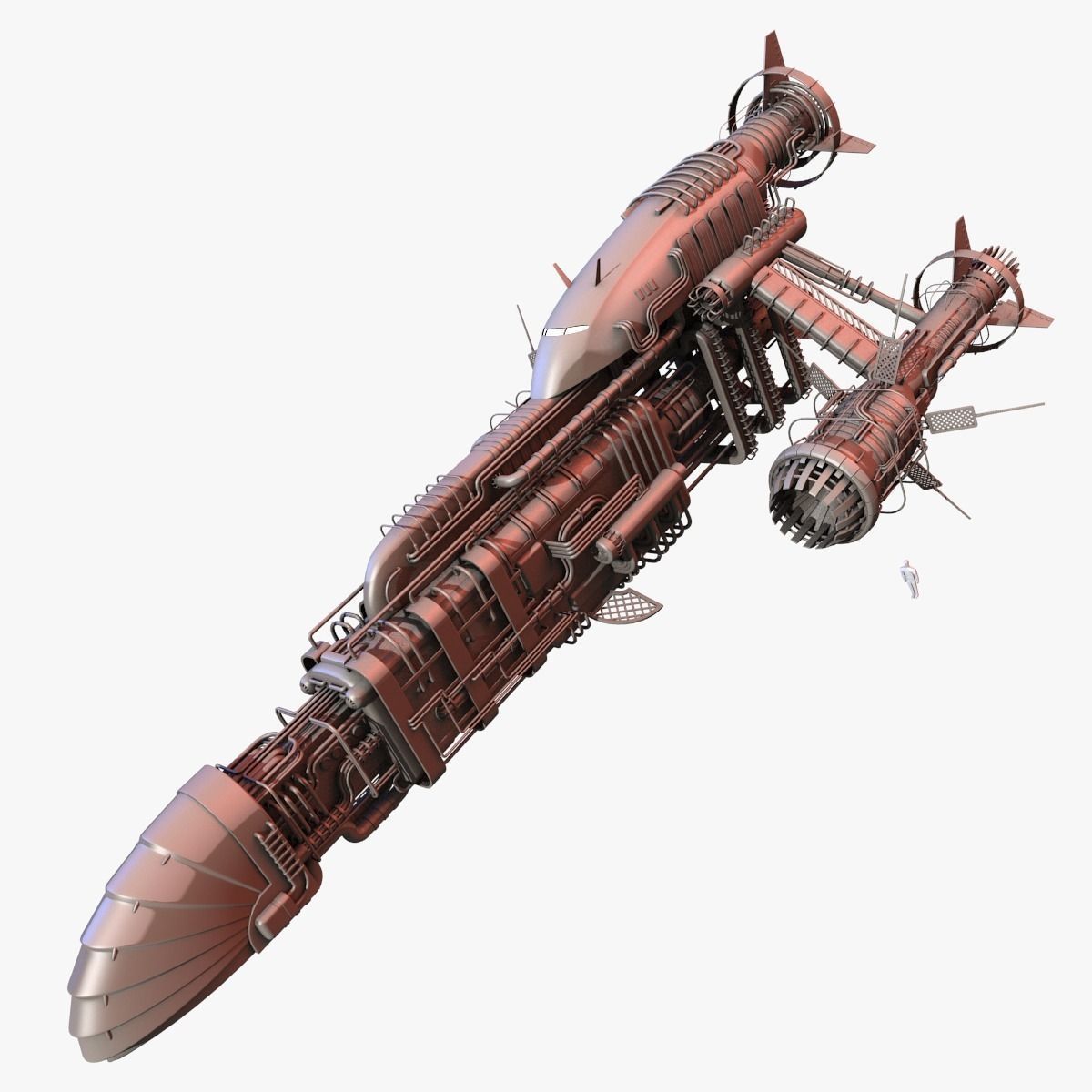 Detailed Spaceship 3D model_4