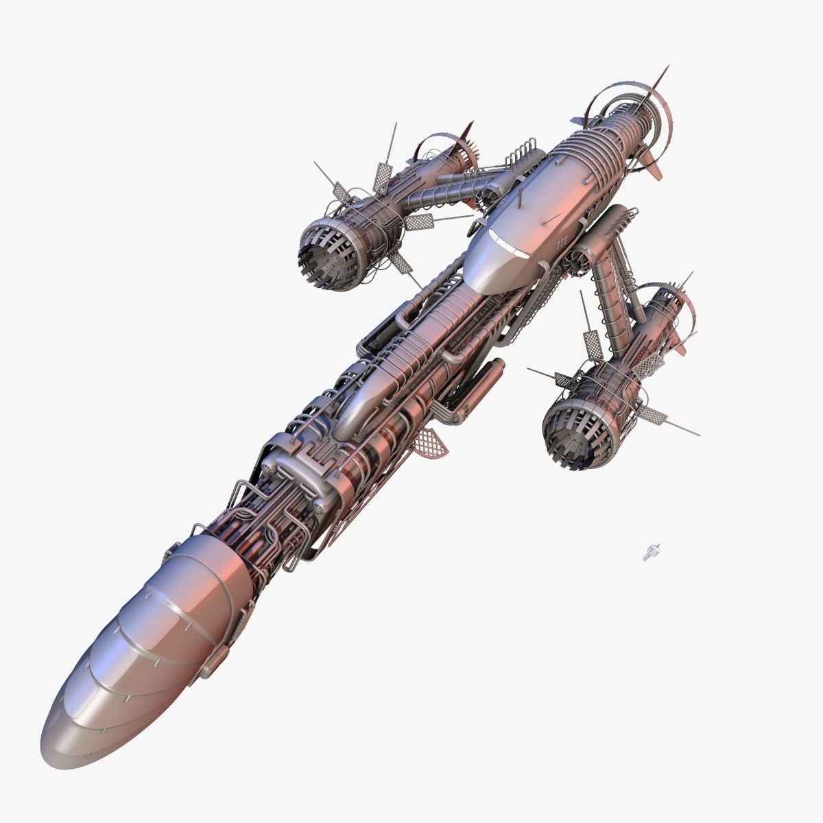 Detailed Spaceship 3D model_0
