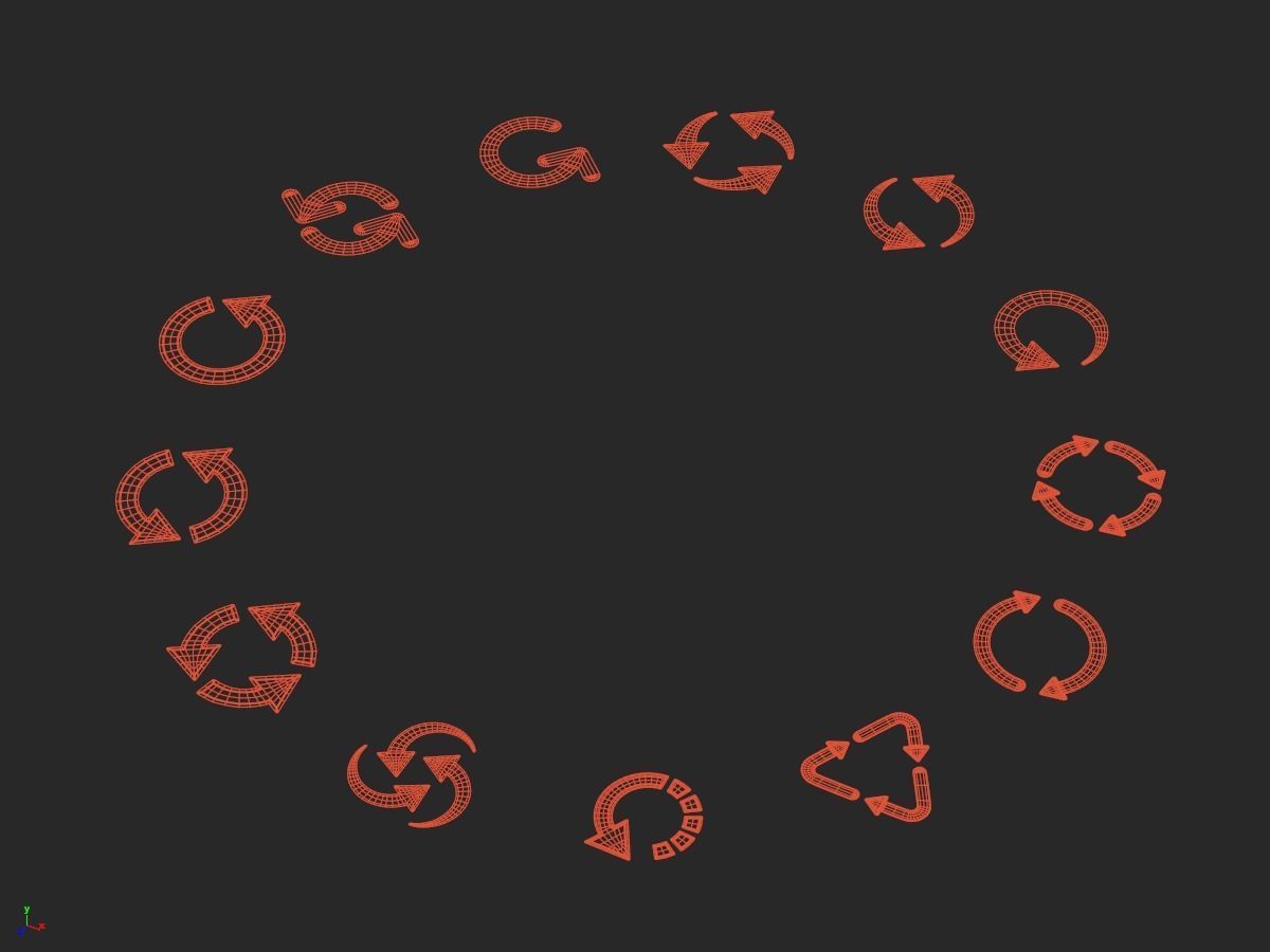 Arrows in a Circle 3D model_5