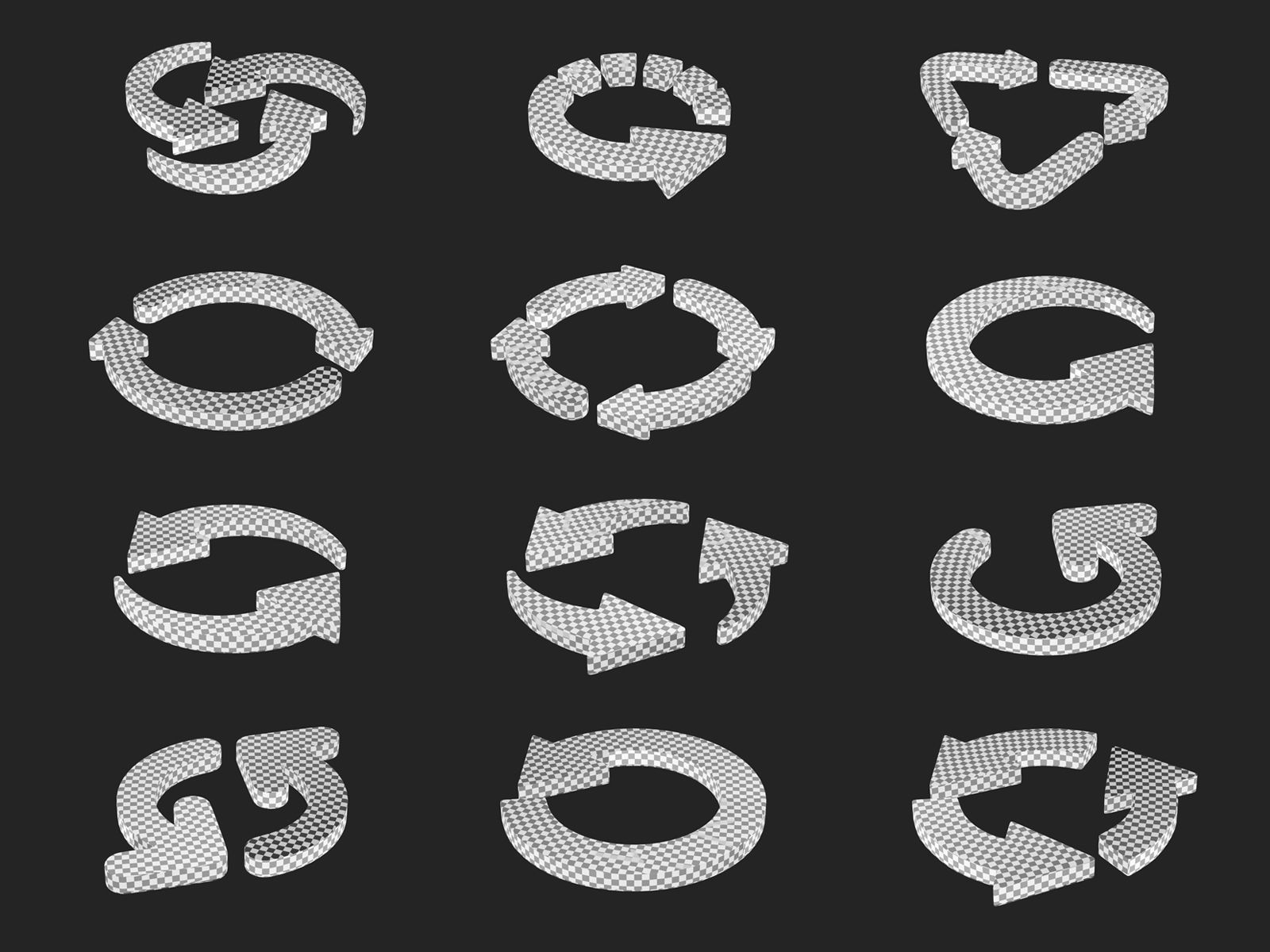 Arrows in a Circle 3D model_4