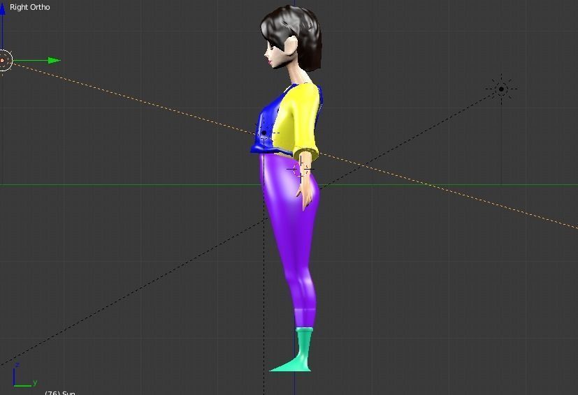 girl cartoon character model Free low-poly 3D model_1