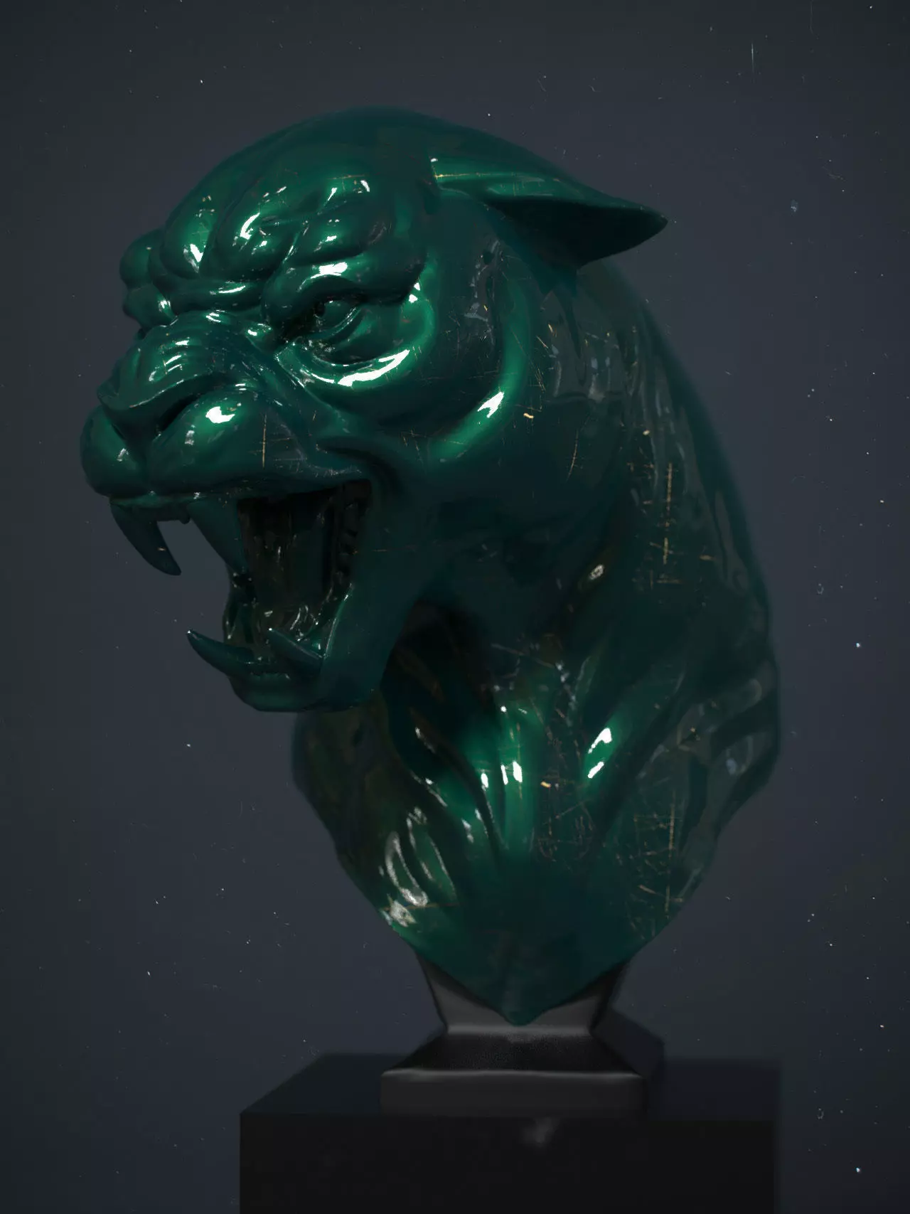 Panther tiger bust 3D print model