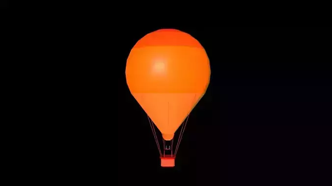 air balloon Low-poly 3D model