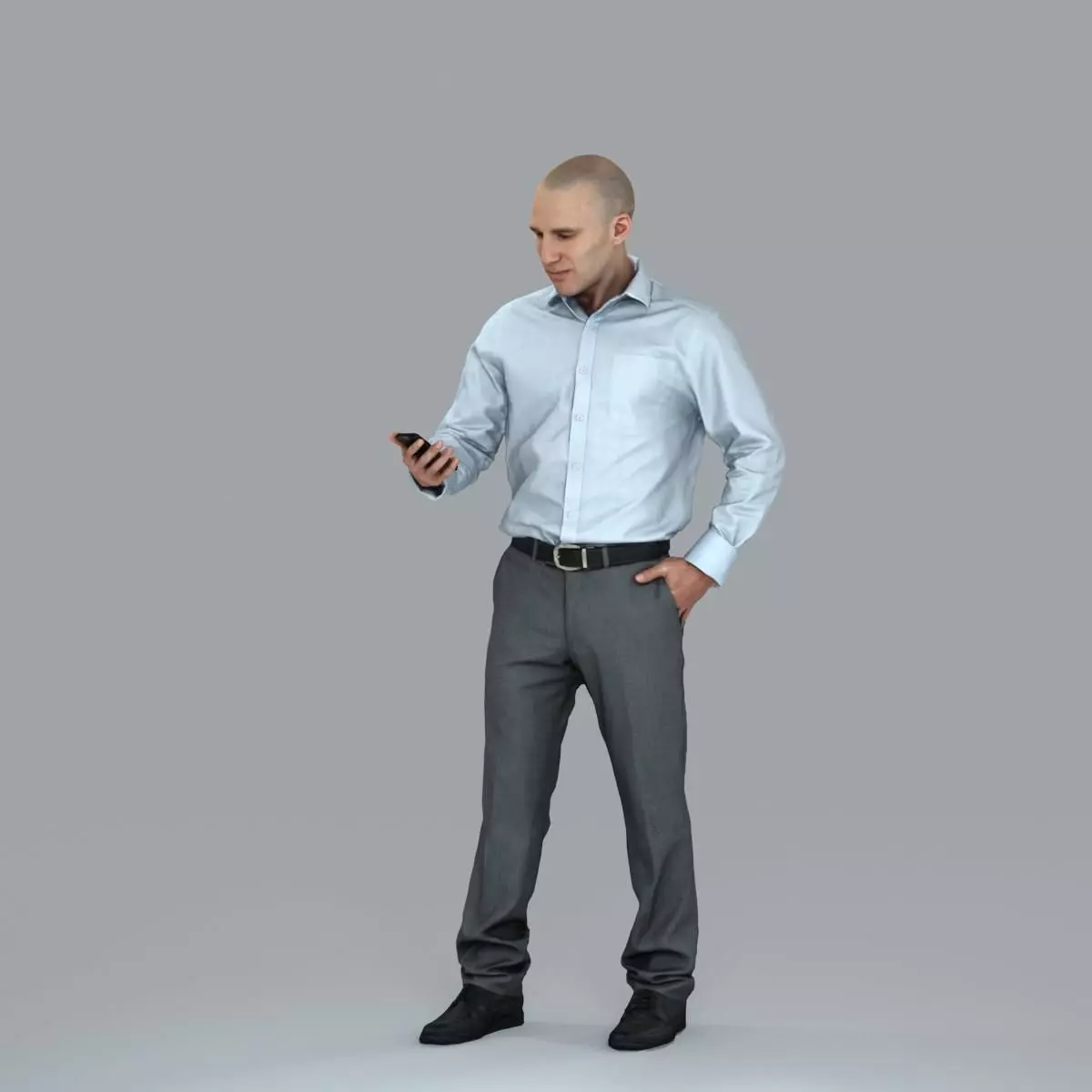 Business Man with Phone in Hand BMan0006-HD2-O01P05-S 3D model_0