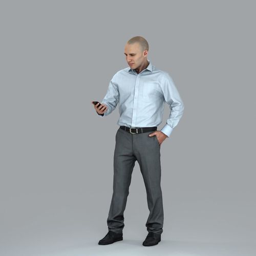 Business Man with Phone in Hand BMan0006-HD2-O01P05-S 3D model