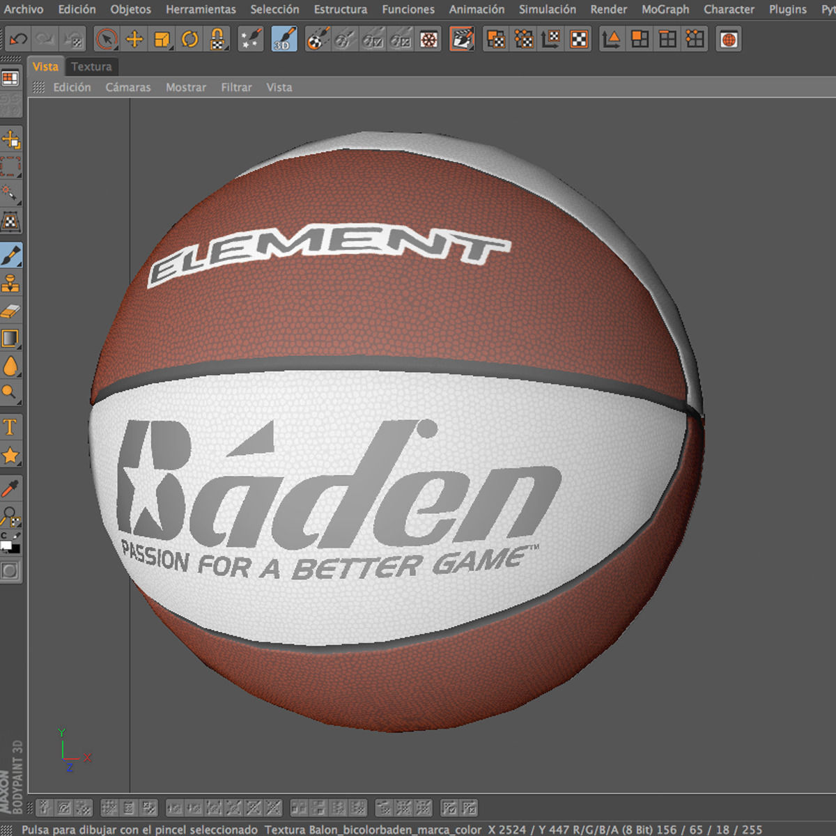 Basketball ball orange-white Low-poly 3D model_13