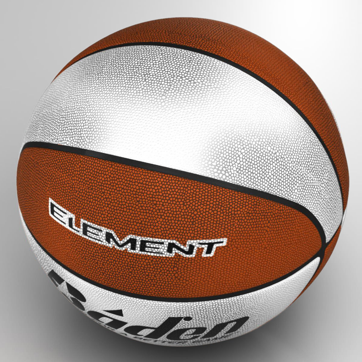 Basketball ball orange-white Low-poly 3D model_10