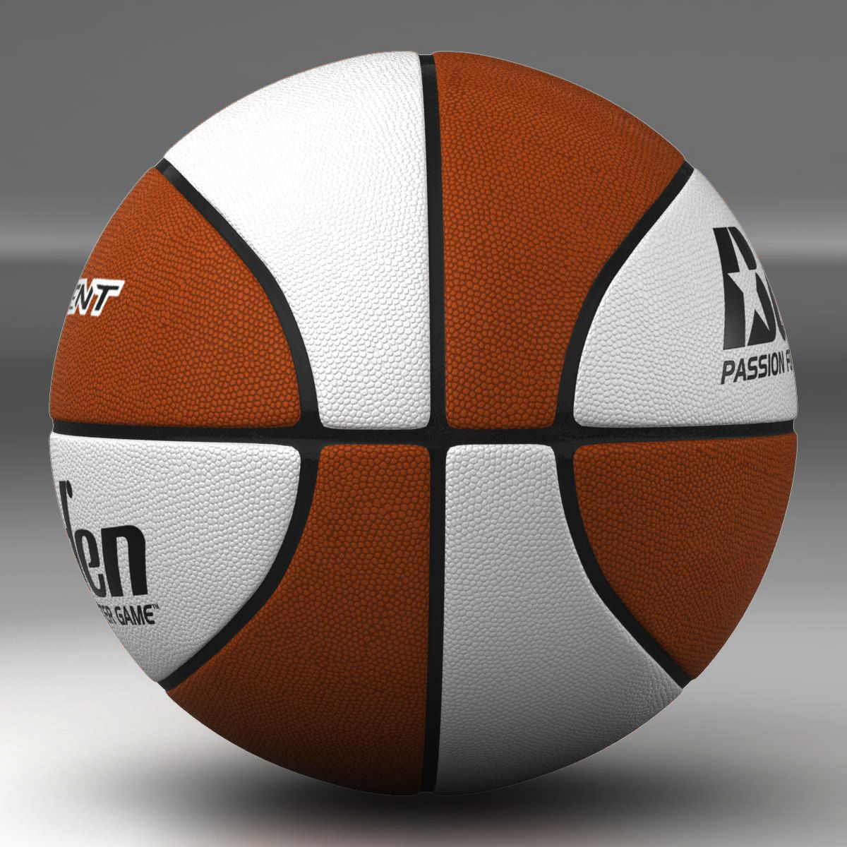 Basketball ball orange-white Low-poly 3D model_2