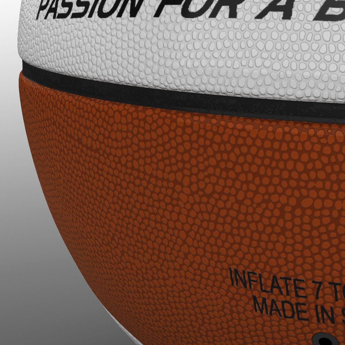 Basketball ball orange-white Low-poly 3D model_4