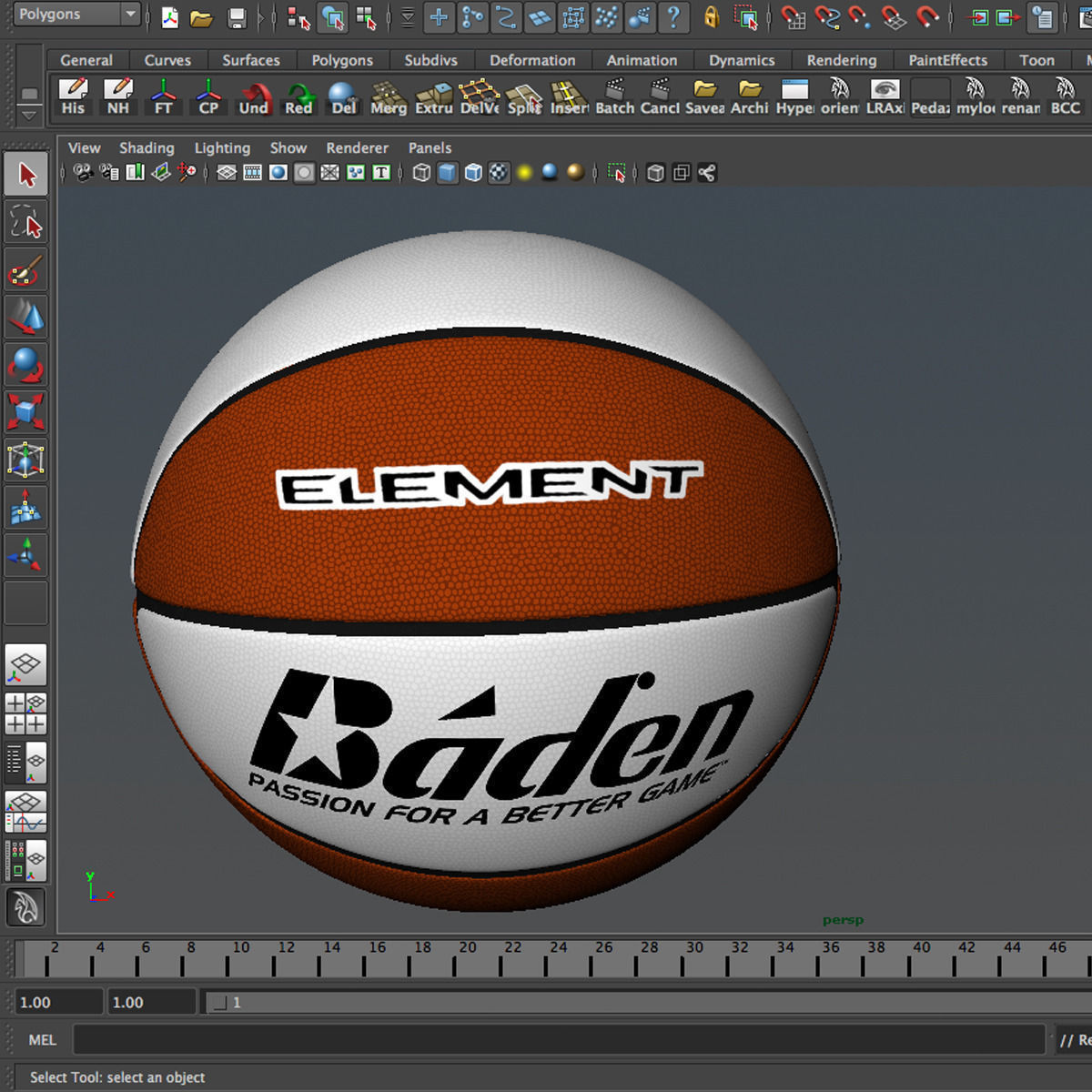 Basketball ball orange-white Low-poly 3D model_12