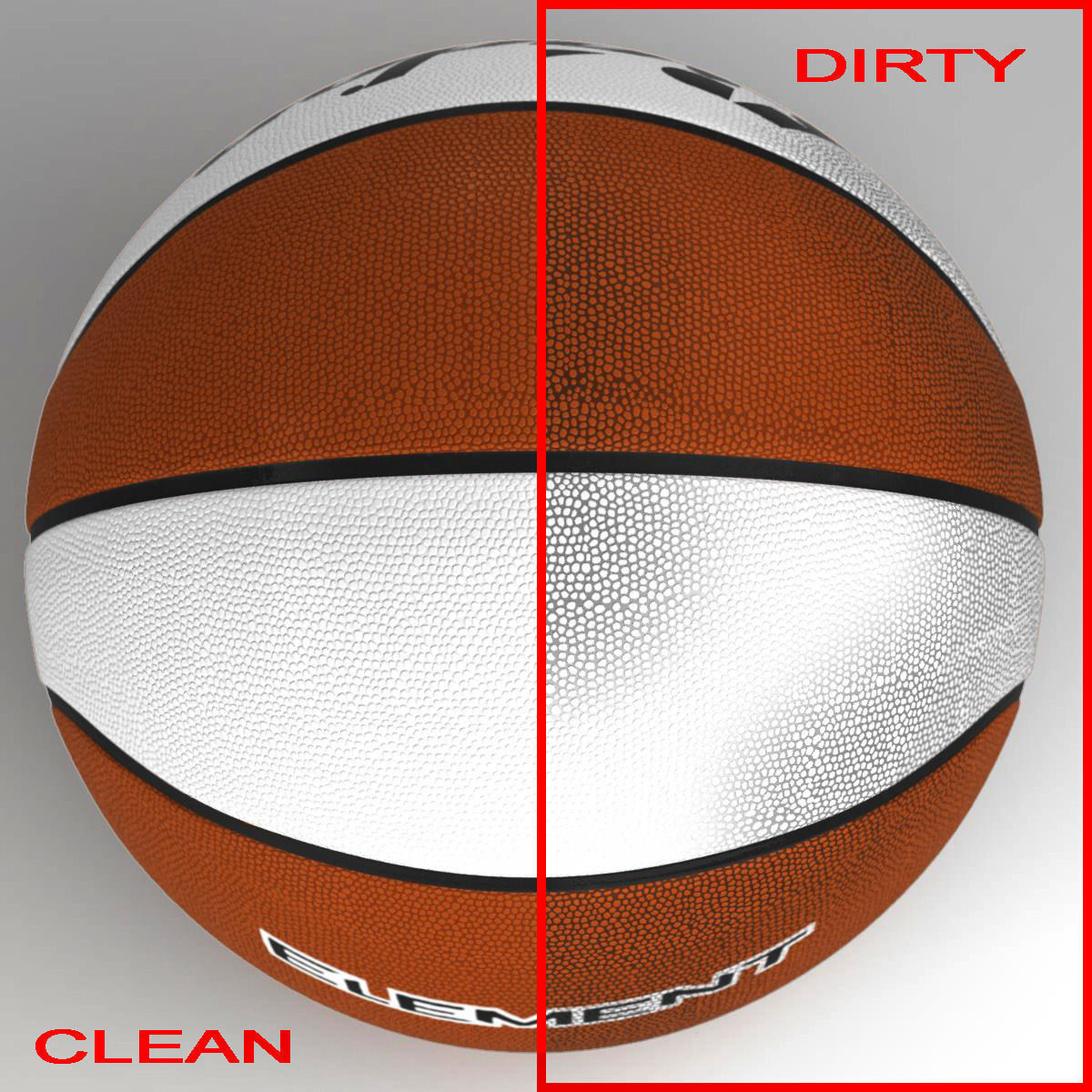 Basketball ball orange-white Low-poly 3D model_3