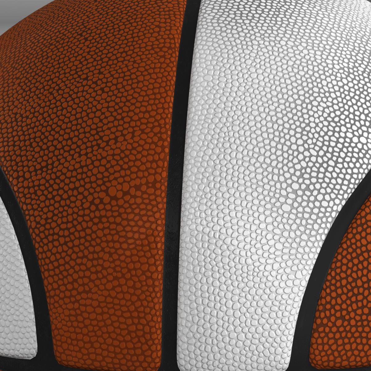 Basketball ball orange-white Low-poly 3D model_5