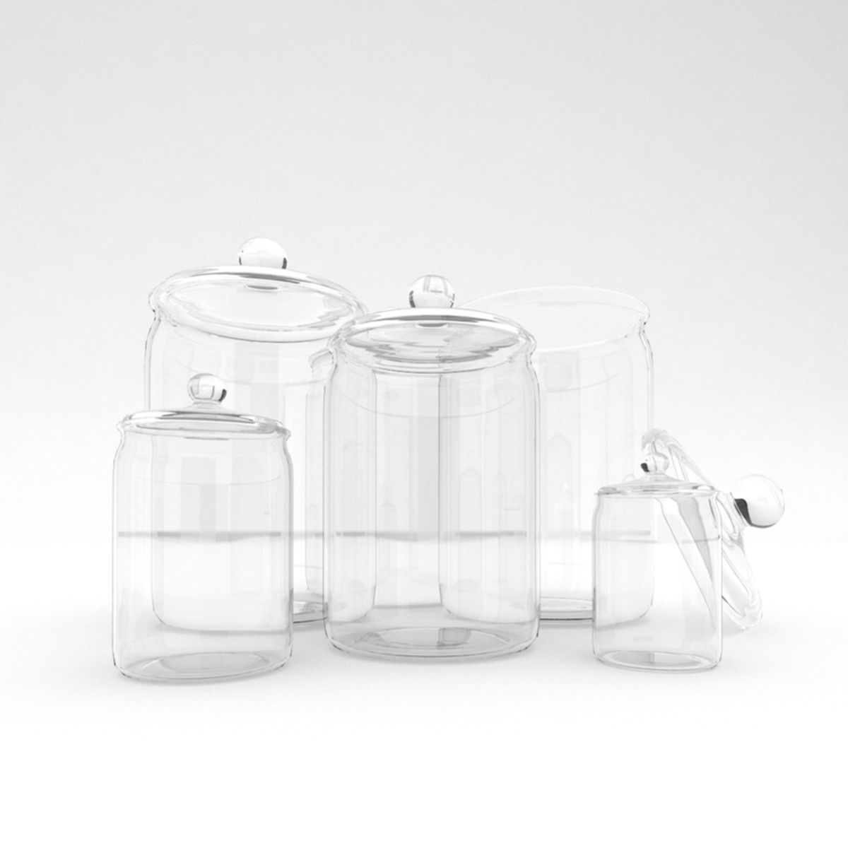Glass Jars 1 3D model_1