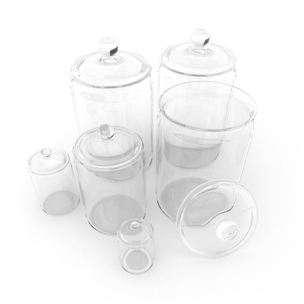 Glass Jars 1 3D model_2